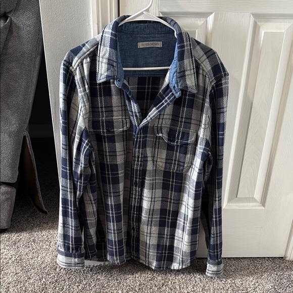 Men’s Outerknown Blue and Gray Plaid Casual Button Down Shirt - Picture 1 of 5